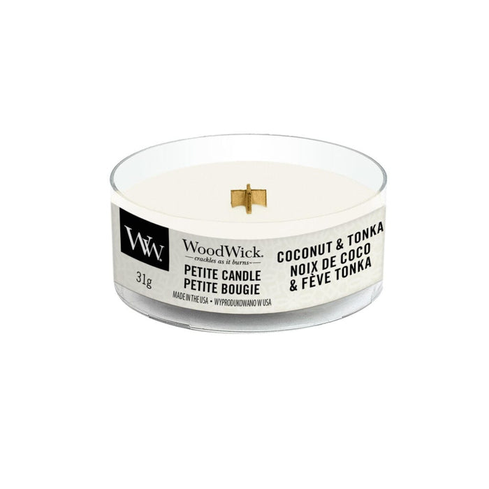 Woodwick Coconut and Tonka Petite Candle