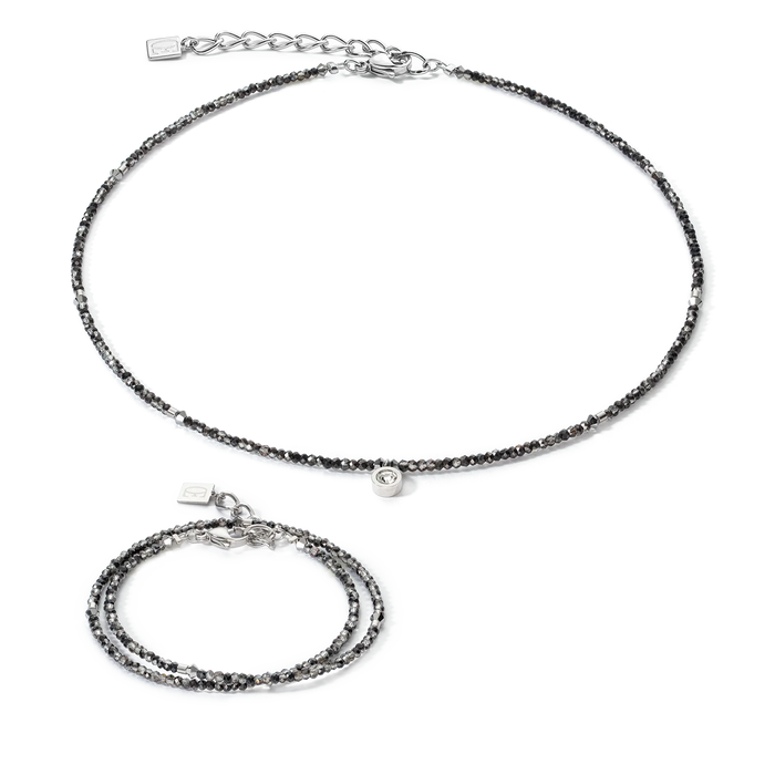 Coeur De Lion Sparkling Dot Delicate bracelet silver & anthracite