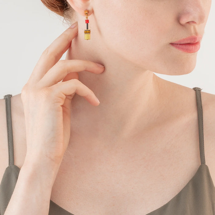 Coeur De Lion GeoCUBE® Iconic Multicolour Indian Summer earrings