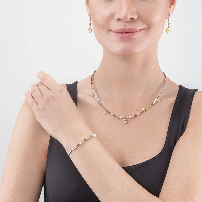 Coeur De Lion Brilliant Square Precious necklace multicolour romantic pastel