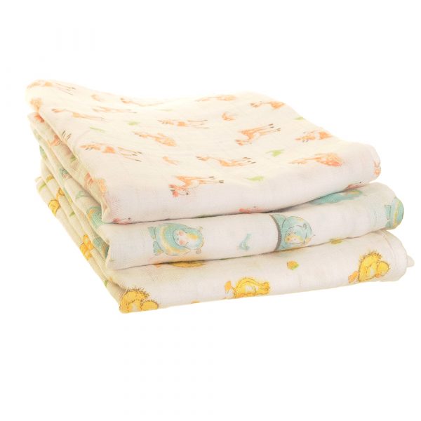 Cuddle Animals Muslins Set of 3