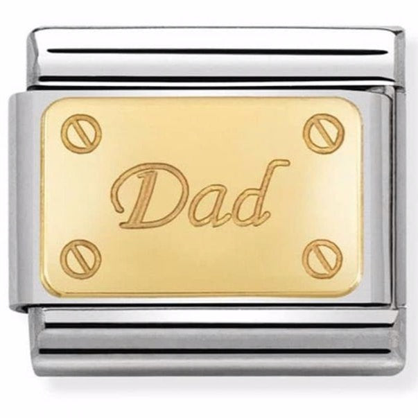 Nomination Classic Gold Symbol Plates Dad Charm