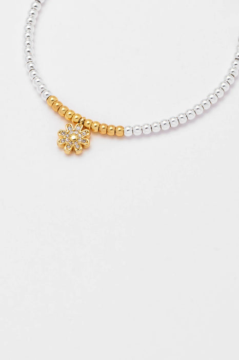 Estella Bartlett Silver & Gold Daisy Charm Bracelet