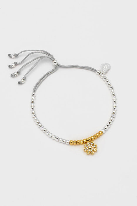 Estella Bartlett Silver & Gold Daisy Charm Bracelet