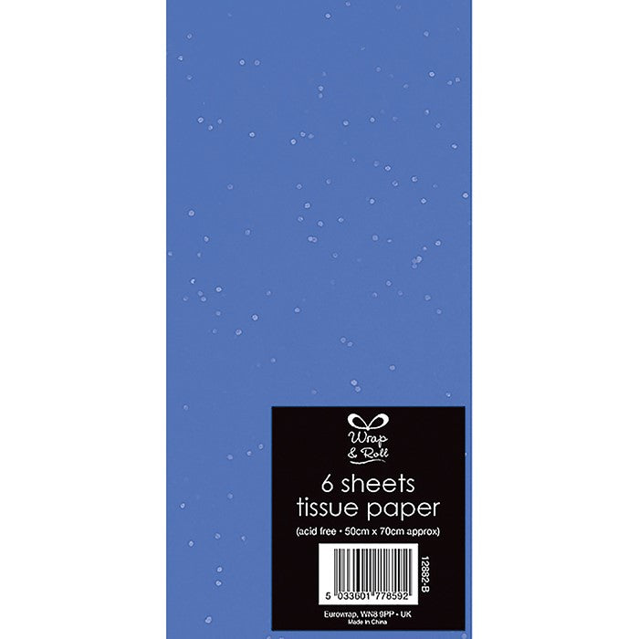 Glitter Tissue Paper Dark Blue - 6 Sheets