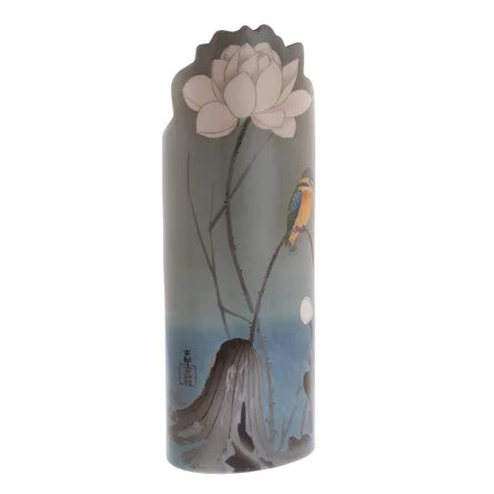 Dartington Koson Kingfisher Lotus Flower Vase