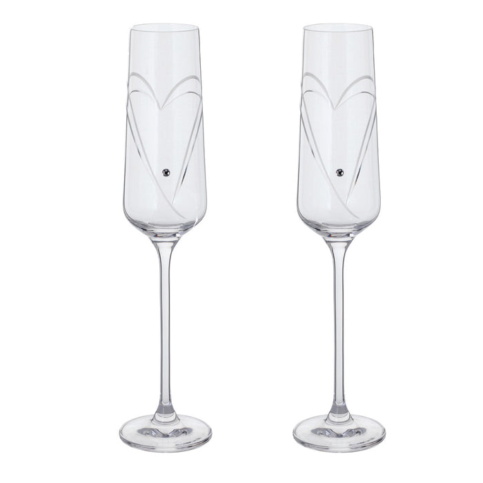 Dartington Glitz Romance Flute Glass Pair