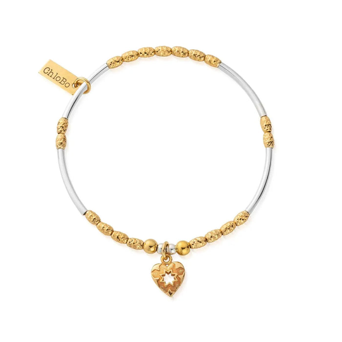 ChloBo Gold & Silver Decorated Star Heart Bracelet