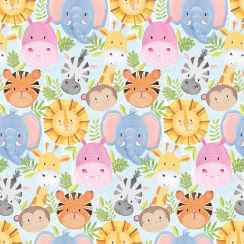 Jungle Animals Wrapping Paper - Sheet