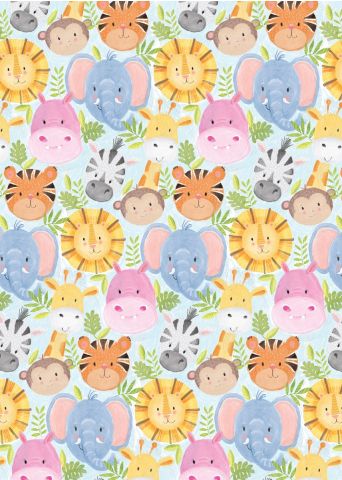 Jungle Animals Wrapping Paper - Sheet