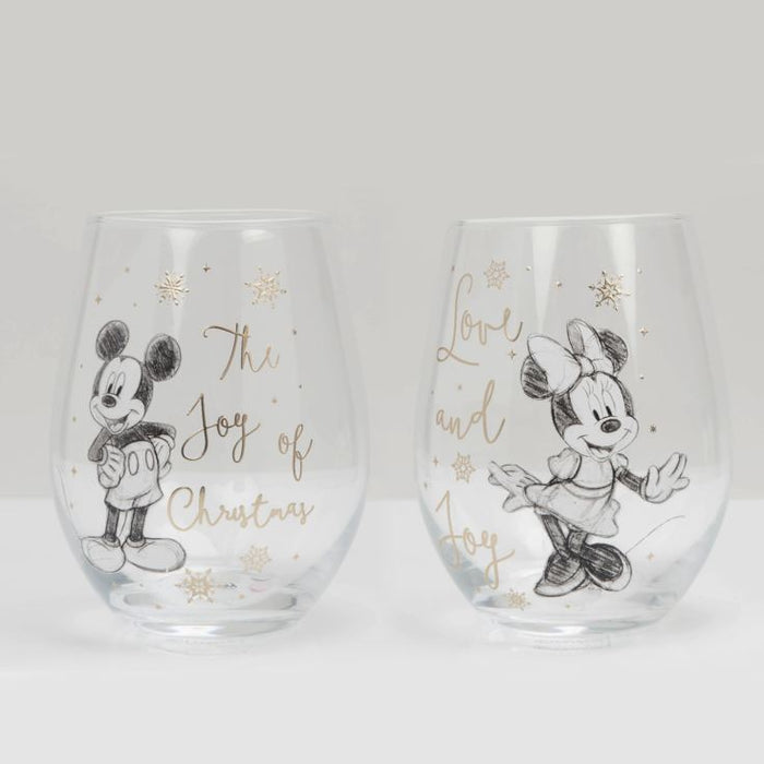 Disney Set of 2 Christmas Glasses - Mickey & Minnie