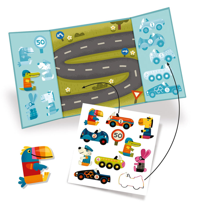 Djeco Create With Stickers - Cars