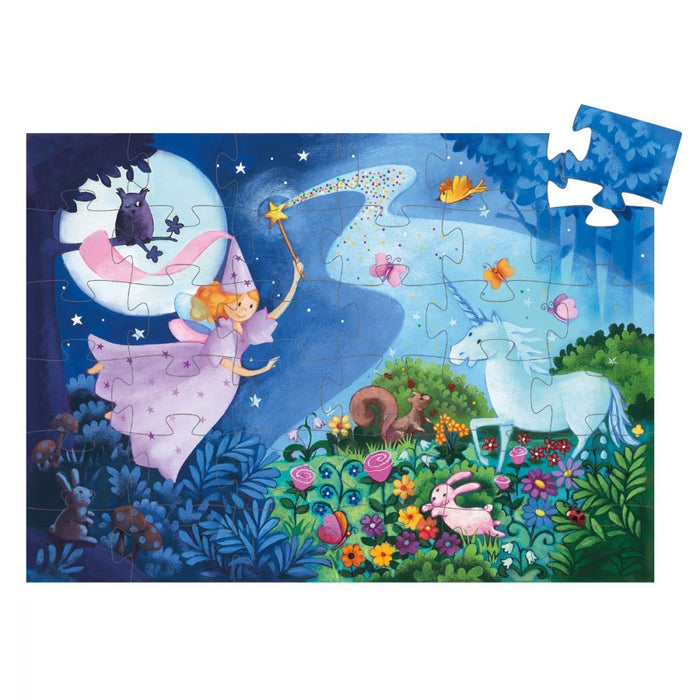 Djeco The Fairy and the Unicorn Silhouette Jigsaw Puzzle