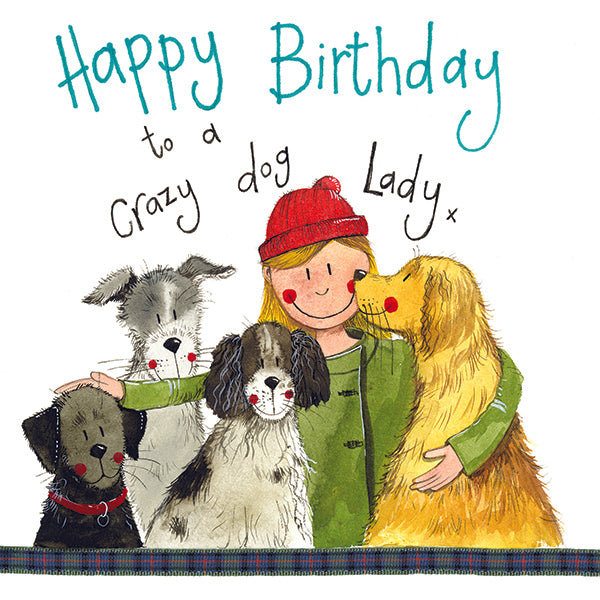 Alex Clark Dog Lady Birthday Card