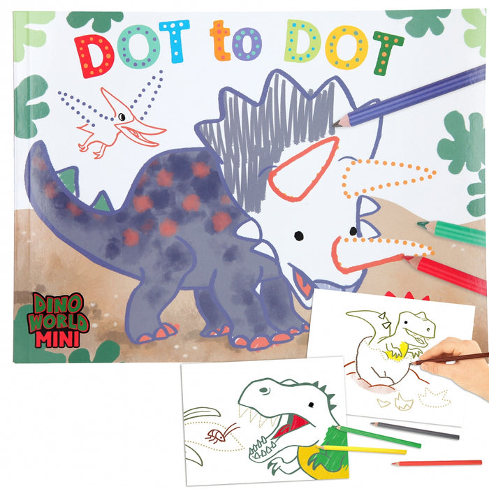 Dino World Dot To Dot Mini Dino Colouring Book