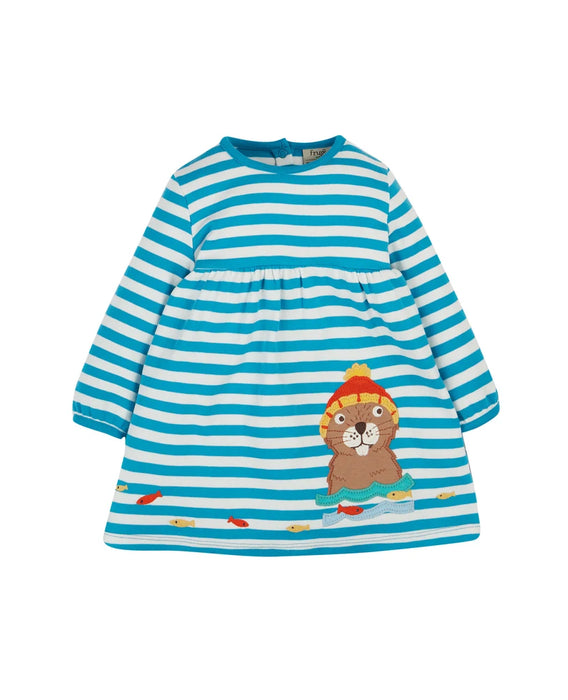 Frugi The National Trust Dea Dress in Blue Stripe