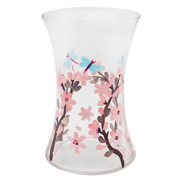 Flower Glass Vase Dragonfly
