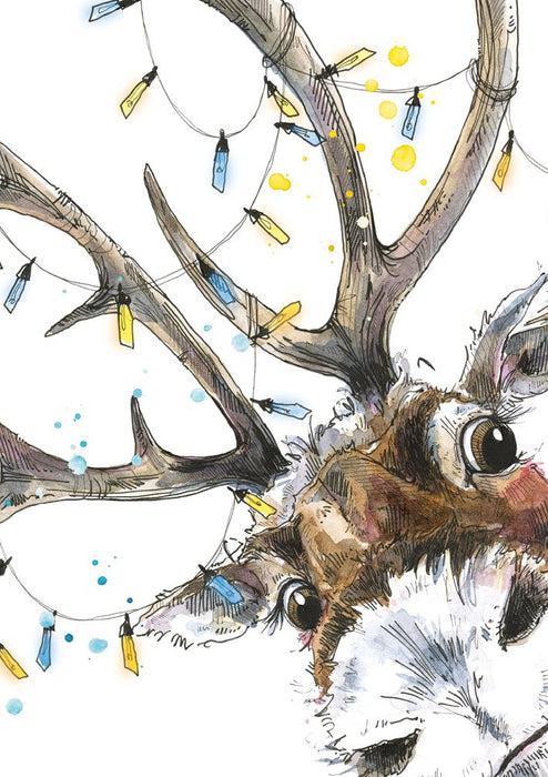 Art File Reindeer Photobomb Christmas Card