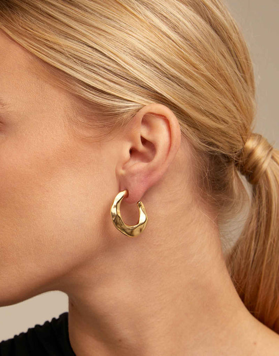 UNOde50 Nimbo Earrings Hoop Gold
