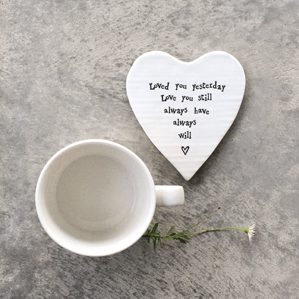 East of India Porcelain Coaster - Loved You