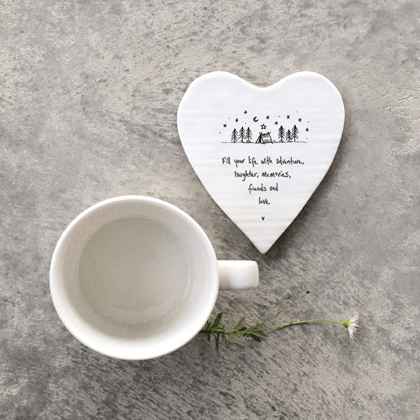 East of India Porcelain Coaster - Fill Your Life With Adventure