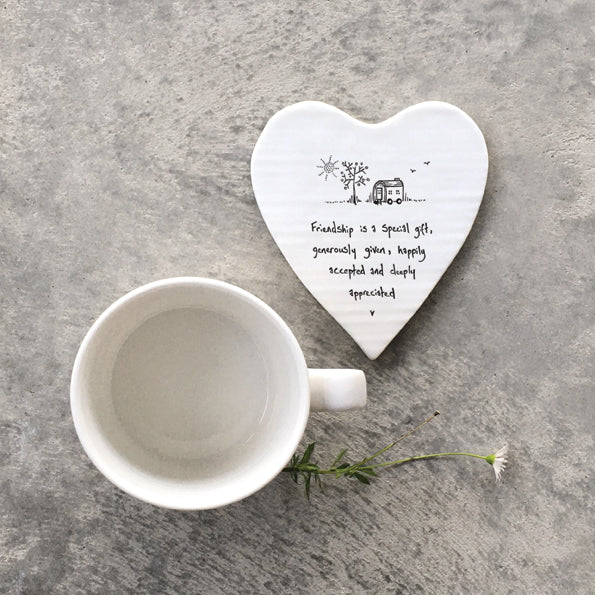 East of India Porcelain Coaster - Friendship Is Special