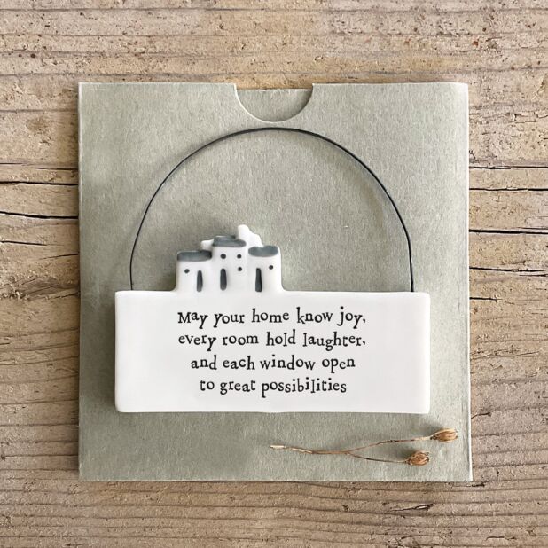 East of India Porcelain Hanging Scene - May Your Home