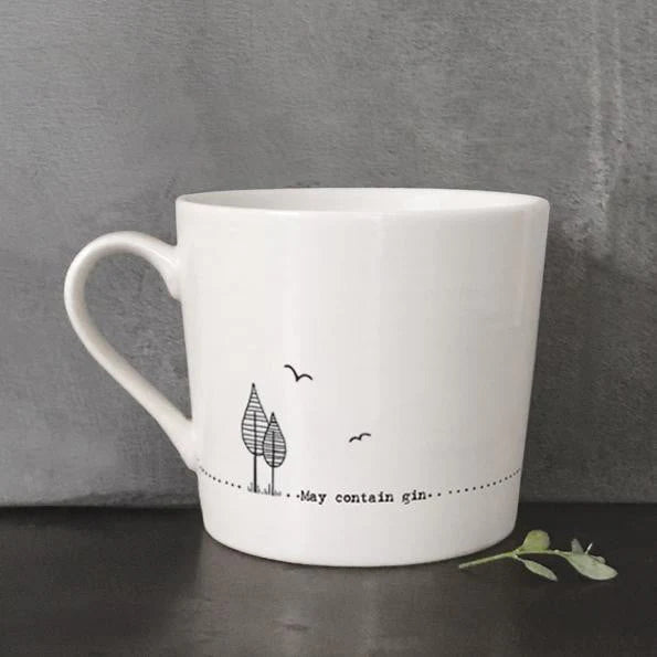 East Of India Porcelain Wobbly Mug - May Contain Gin