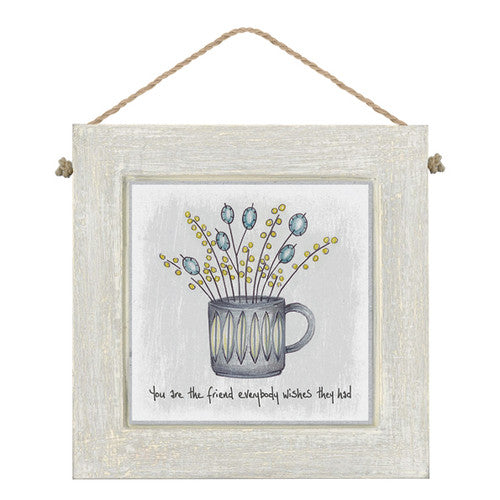 East of India Square Floral Mug Picture - You are the Friend