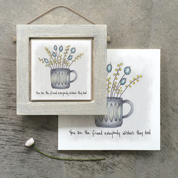 East of India Square Floral Mug Picture - You are the Friend