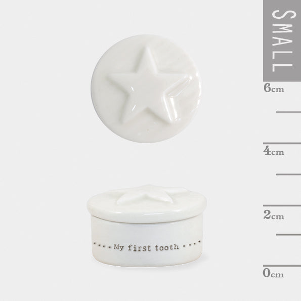 East of India Porcelain Tooth Box - Star