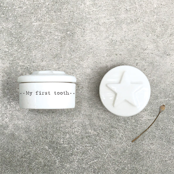 East of India Porcelain Tooth Box - Star