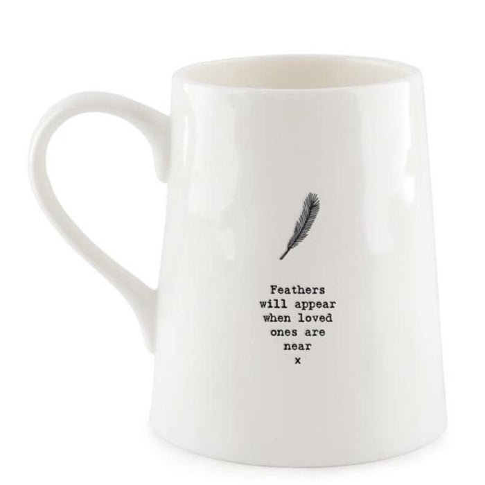 East of India Porcelain Mug - Feathers Will Appear