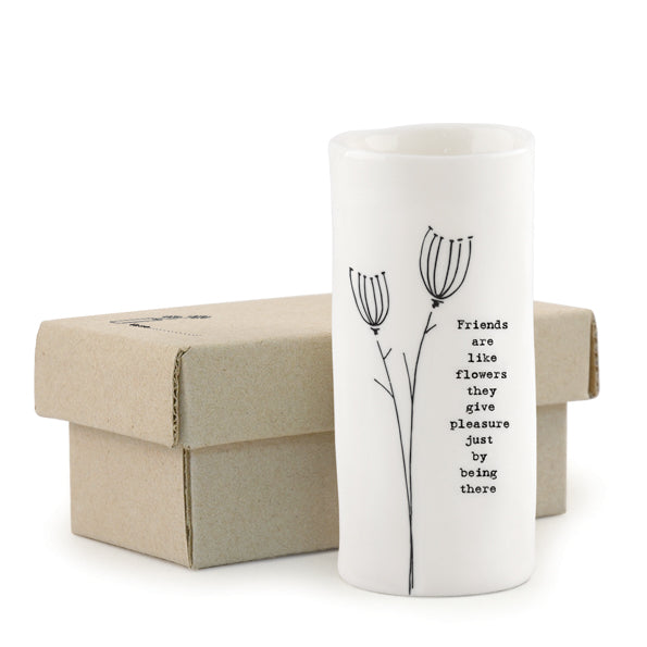 East of India Medium Porcelain Vase - Friends are like flowers
