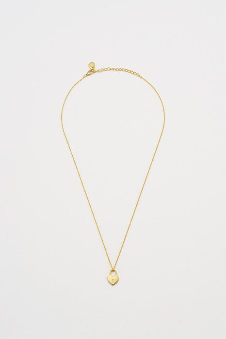 Estella Bartlett Gold Plated Heart Lock Necklace