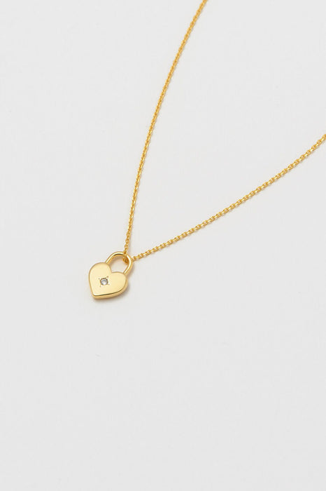 Estella Bartlett Gold Plated Heart Lock Necklace