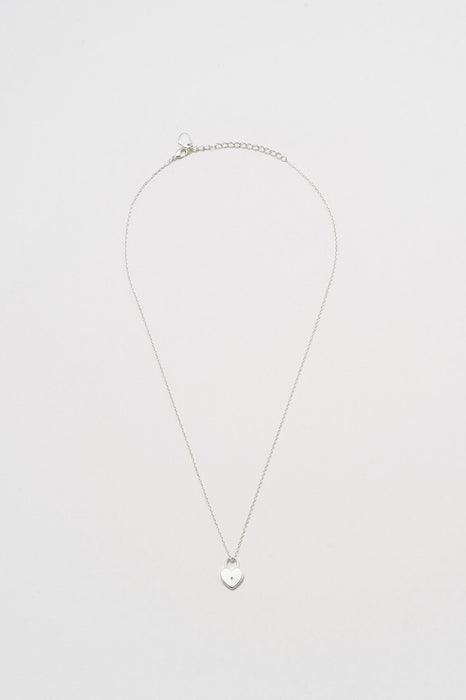 Estella Bartlett Silver Plated Heart Lock Necklace
