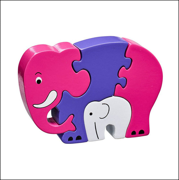 Lanka Kade Wooden Pink elephant & baby jigsaw
