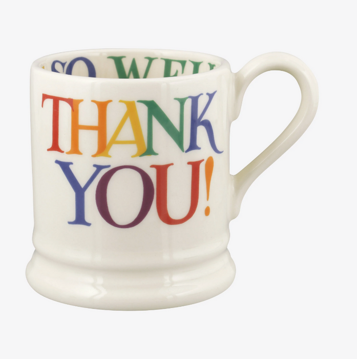 Emma Bridgewater Rainbow Toast Thank You Half Pint Mug
