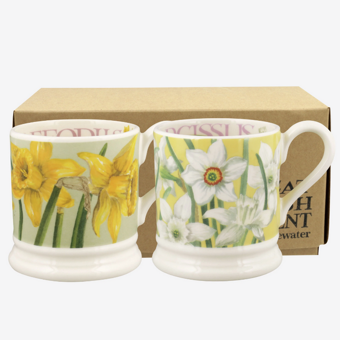 Emma Bridgewater Daffodils & Narcissus Set Of 2 Half Pint Mug