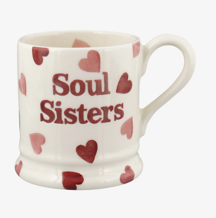 Emma Bridgewater Pink Hearts Soul Sisters 1/2 Pint Mug