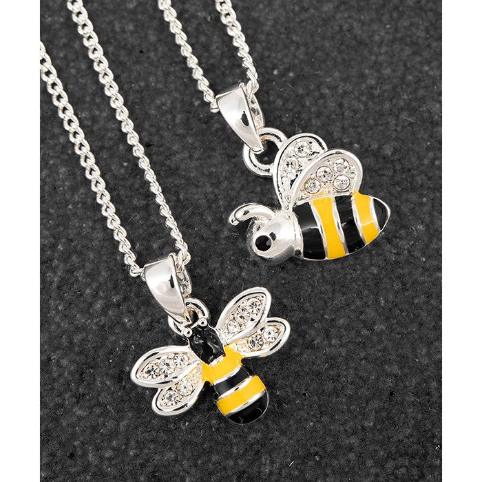 Equilibrium Girls Silver Plated Bumble Bee Necklace