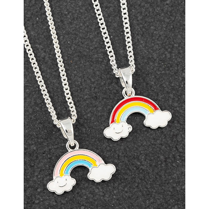 Equilibrium Girls Silver Plated Rainbow Necklace