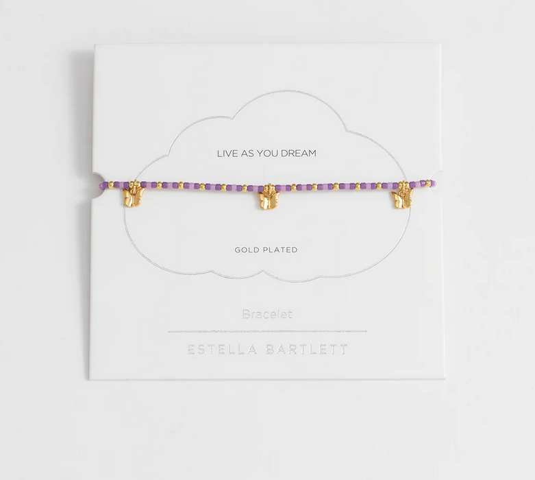 Estella Bartlett Beaded Butterfly Charm Bracelet