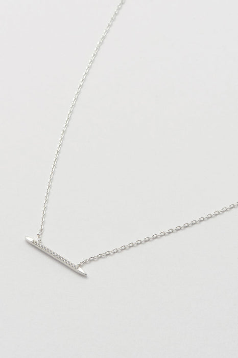 Estella Bartlett Long Bar Necklace Silver