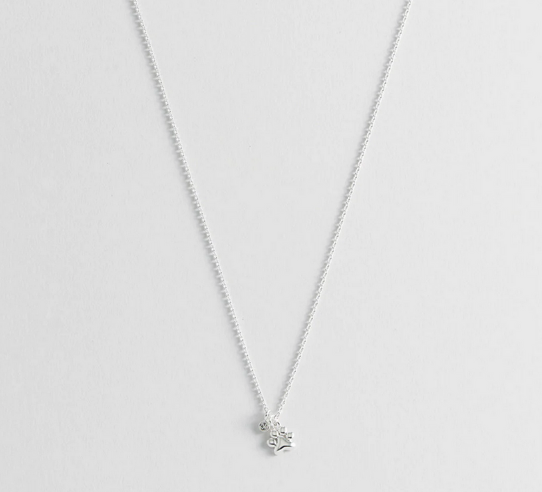 Estella Bartlett Silver Plated Paw Charm Necklace