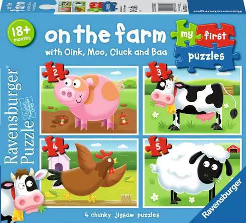 Ravensburger On the Farm My First Puzzles (2,3,4,5pc)