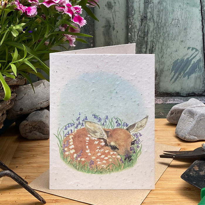 Mosney Mill Fawn & Bluebell Plantable Seed Card
