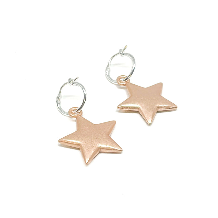 Clementine Florence Star Earrings - Rose Gold