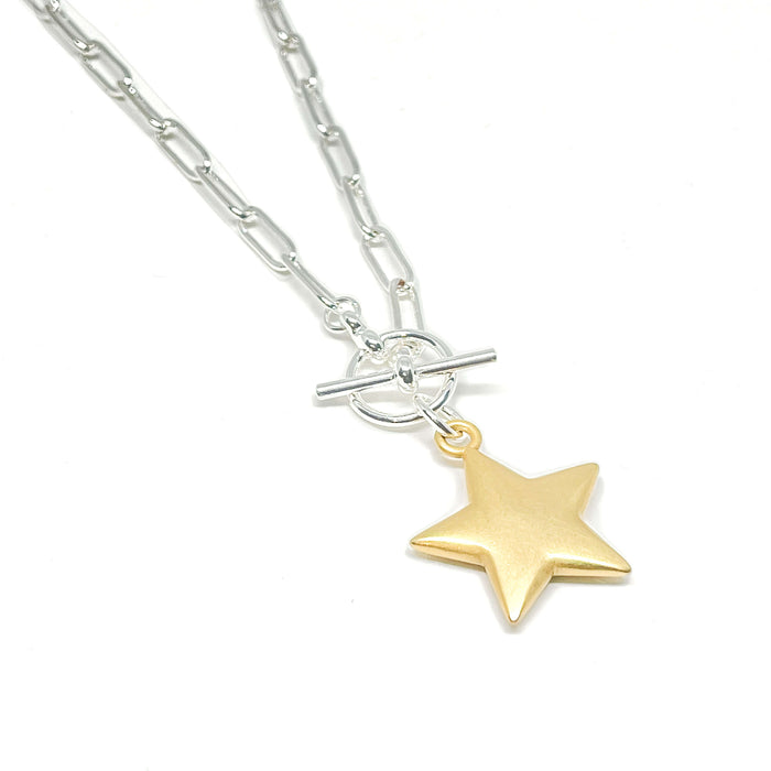 Clementine Florence Star Link Necklace - Gold